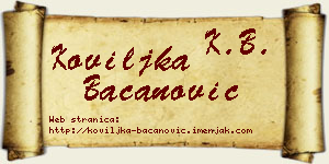 Koviljka Bacanović vizit kartica